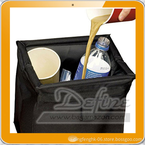 Black Leakproof Hanging Car Trash Bag with Frame Closure